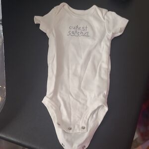 Bundle Item Only! Carter's 3/6m White 'Cutest Catch' Bodysuit